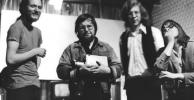 Dmitri Devyatkin, Woody Vasulka, Rhys Chatham, Steina, in the Kitchen, 1971? photo: vasulka.org